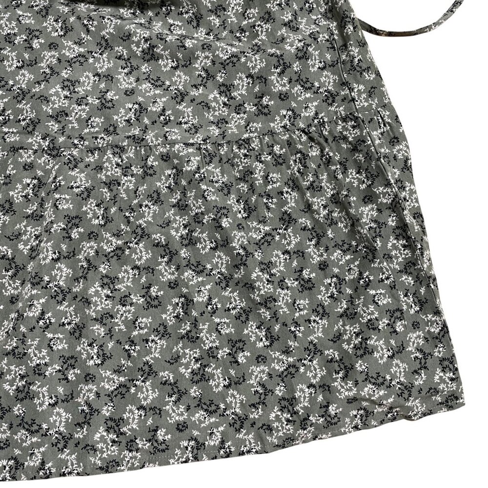 VERY J DRESS FLORAL OLIVE GREEN SQUARE NECK MAXI LINED BOHO PEASANT FEMININE NWT - Picture 5 of 12